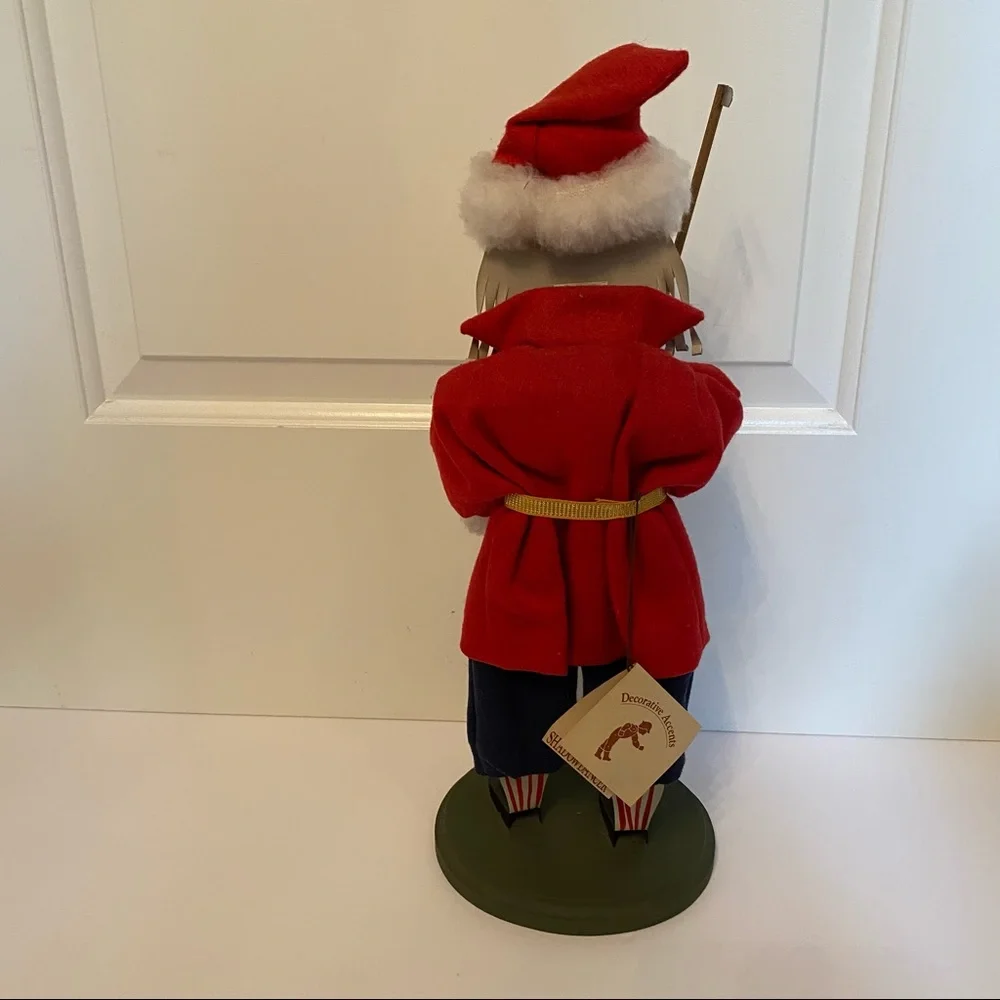 SHADOWDANCER 2008 AMERICAN FOLK ART GOLFING SANTA 18” TALL METAL HOLIDAY HOME